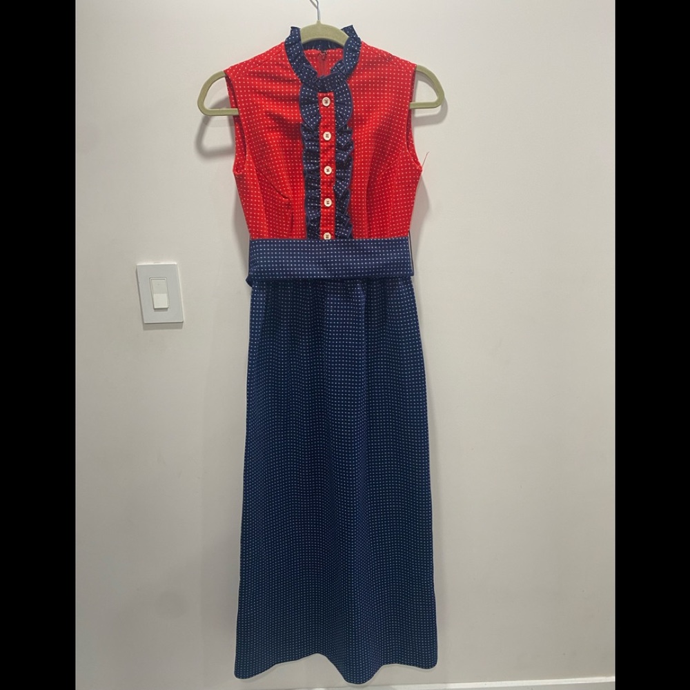 BayBerry vintage ruffle polka dot  maxi dress